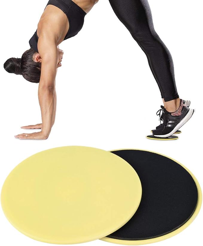2PCS Exercise Sliding Disc Fitness Core Slider for Full Body Workout with Portable Design for Gym Yoga Dance Balance Training