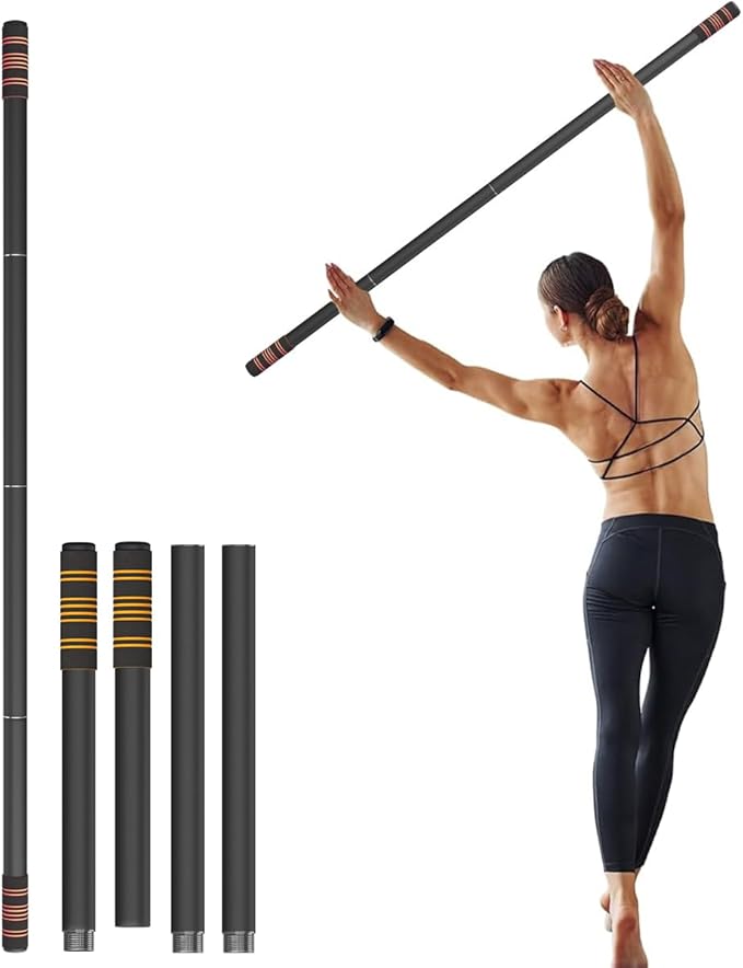 5ft Yoga Stick – Heavy-Duty Steel Adjustable Stretching Bar for Mobility, Flexibility & Balance. Multi-Functional Fitness Pole with 4 Steel Rods & Comfort Foam Grips
