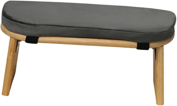 Meditation Bench Prayer Bench Removable Ergonomic Foldable Bamboo Kneeling Stool Stool for Office Bedroom Tea Ceremony(Dark Grey)