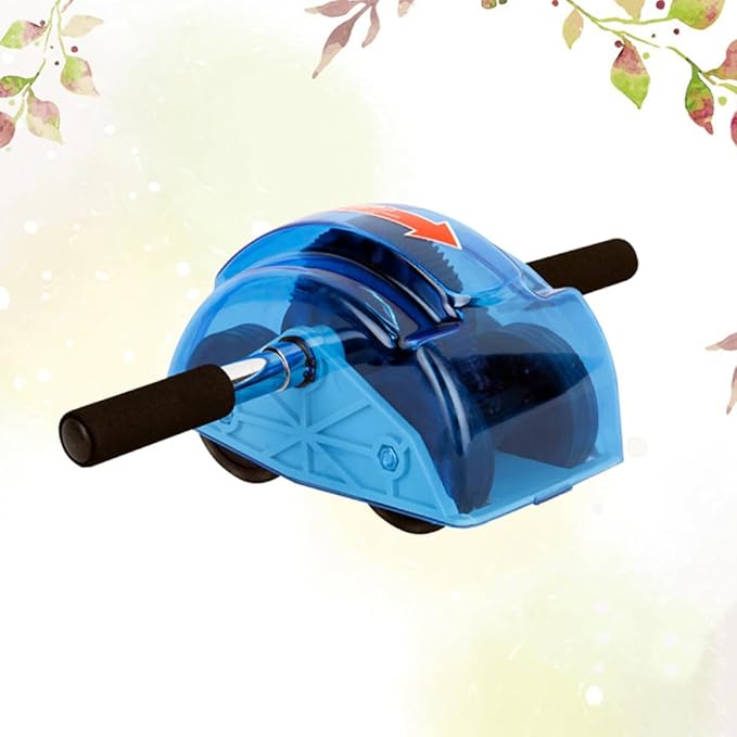 Balacoo Four-wheeled Ab Roller Fitness Equipment Blue with Gear Rebound Muscle Wheel Roller for Household Core Strength Training and Abdominal Exercise