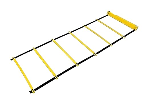 Sportime Agility Ladder Single Wide Rungs, 29-1/2 Feet x 16-1/2 Inches, Yellow/Black