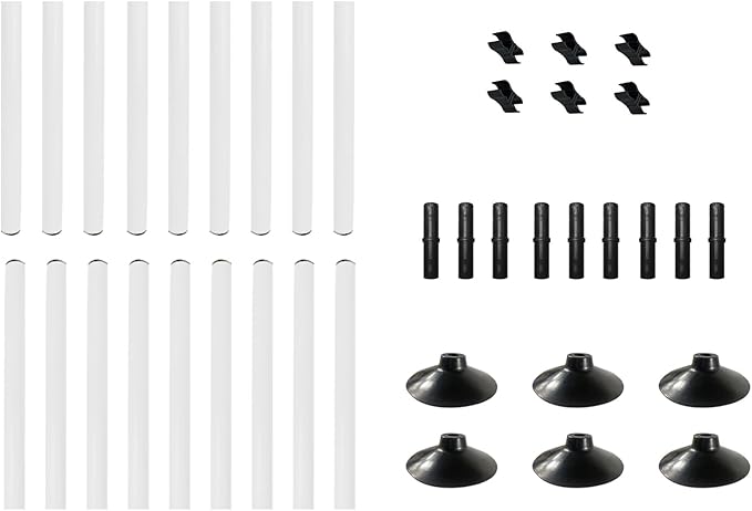 TNZMART 4.9 FT and 3.3 FT White Agility Poles Adjustable Hurdles for Soccer Football Speed Training Equipment Track and Field