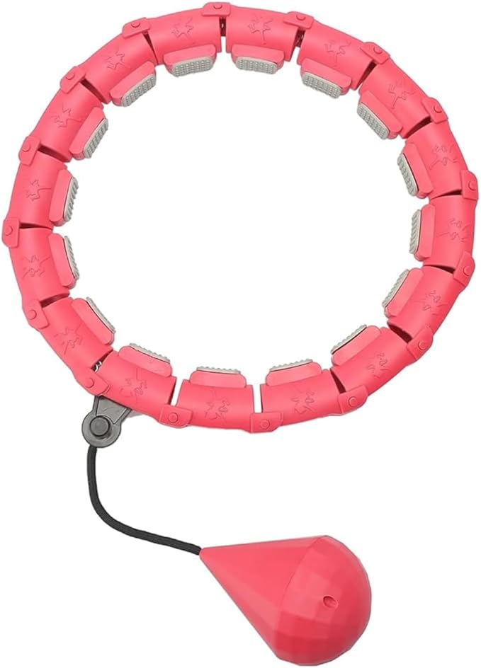 24 Knots Pink Weighted Infinity Fitness Hoop for Adult Weight Loss Exercise Fit Hoop Suitable for Women and Beginners Smart Hula Hoop 24 Detachable Knots Weighted Fitness Hoops