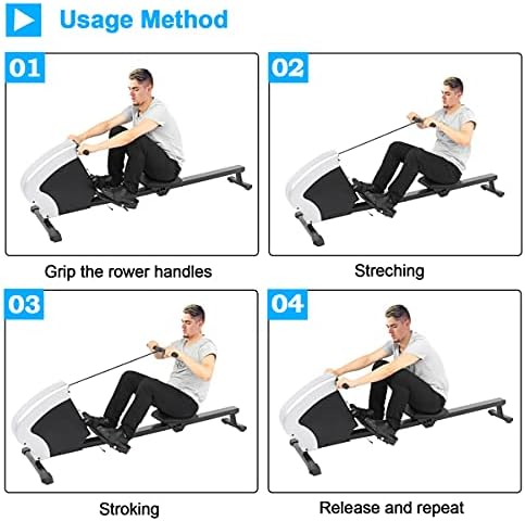 Rowing Machines Foldable, Exercise Fitness Machine for Home Gym 8 Resistance Reluctance Rowing Device Can Exercise Most of The Muscles of The Body