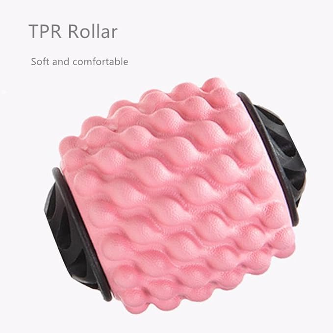 4 Wheels Foam Roller Muscle Massager for Leg Neck Hand Arm,Trigger Point Muscle Relax Massager Indoor Sports Yoga Bodybuilding Equipment (Purple)