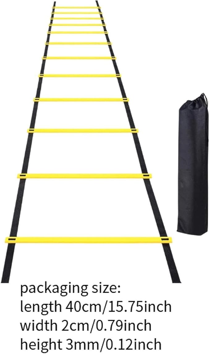 Agility Ladder Speed Ladder Fitness Feet Training Multifunction with Storage Bag Rugby Outdoor Sports Instant Set up Foldable