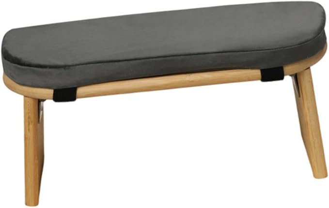Meditation Bench Prayer Bench Removable Ergonomic Foldable Bamboo Kneeling Stool Stool for Office Bedroom Tea Ceremony(Dark Grey)