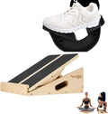Yes4All 2-in-1 Professional Wooden Balance Board + Foot Rocker Black