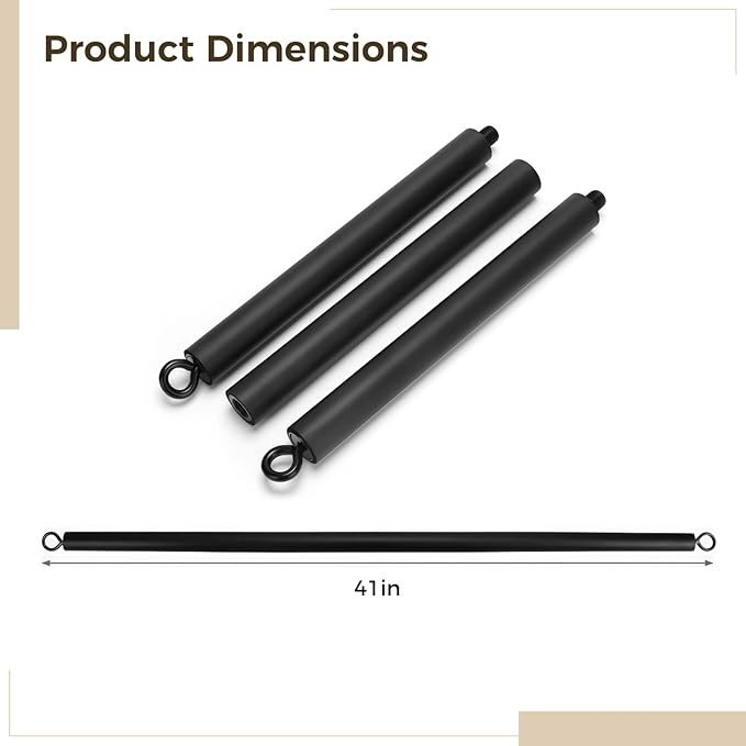 BOSREROY Pilates Stick - 3-Piece Multifunctional Yoga Resistance Bar, Detachable, Featuring Tear-Resistant Foam, Adjustable Carbon Steel for Optimal Pull-Down Exercises