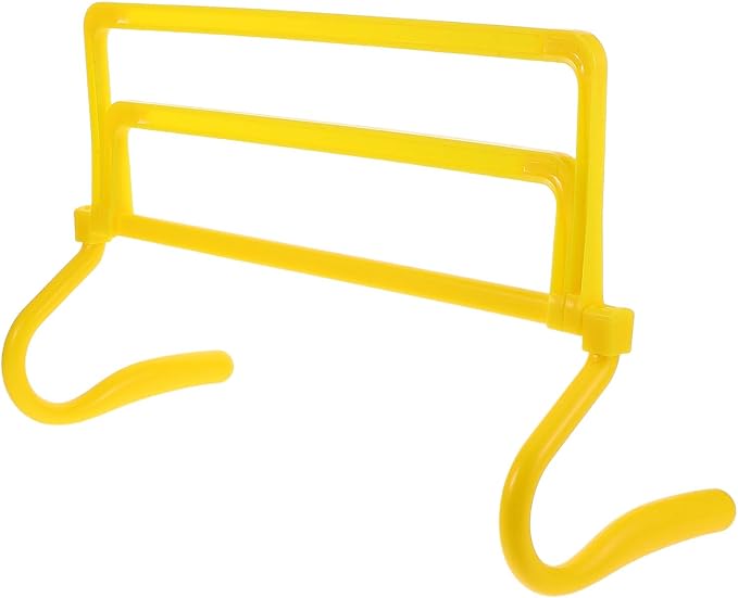 Veemoon Adjustable Agility Hurdles Set with Ladder Safety Bars, Foldable Soccer Speed Training Equipment for Athletes and Football Skill Drills, Portable Yellow Hurdle for Footwork