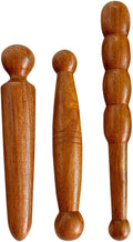 HEALLILY Foot Massage Stick 3 Pack, Wooden Reflexology Tools for Plantar Fasciitis Relief, Handheld Acupressure Wand Set for Deep Tissue Muscle Tension and Circulation, Thai Manual Aids