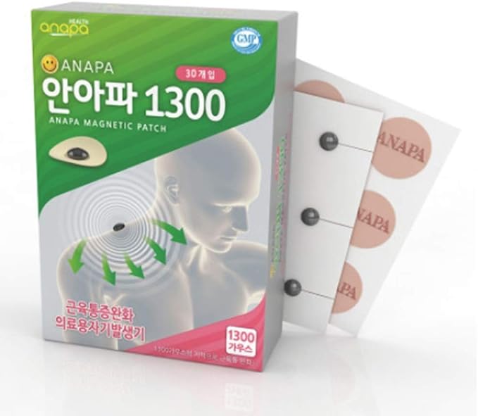 Anapa Magnetic Coin Patch 1300 for Pain Relief Body Health Magnet Natural Therapy Korea (1pack (60pcs))
