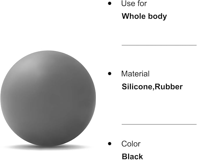 WOVTE Massage Lacrosse Ball for Sore Muscles, Shoulders, Neck, Back, Foot, Body, Deep Tissue, Trigger Point, Muscle Knots, Yoga and Myofascial Release (Grey)