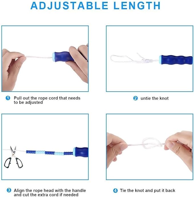 2 Pack Jump Rope for Fitness Exercise Equipment, Tangle-Free Rope Skipping with Soft Beaded Segment, Premium Adjustable Jumping Rope for kids, women, men