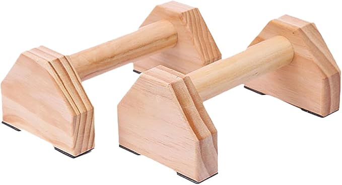 BESTonZON Solid Wood Push-up Bracket Handstand Bars Muscle Training Device, 1 Pair Pushup Frame for Home Fitness Strength Training and Calisthenics