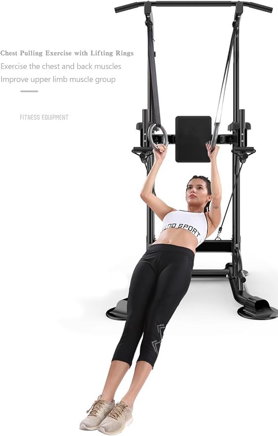 Mad Hornets Pull-Up Bars & Squat Bar Power Tower Dip Stands Strength Training for Home Gym