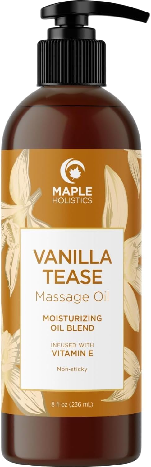 Scented Sensual Massage Oil for Couples - Tropical and Vanilla Full Body Massage Oils with Jojoba Coconut and Sweet Almond Oil with Sweet Aromas for Special Moments - Non GMO Gluten Free and Vegan