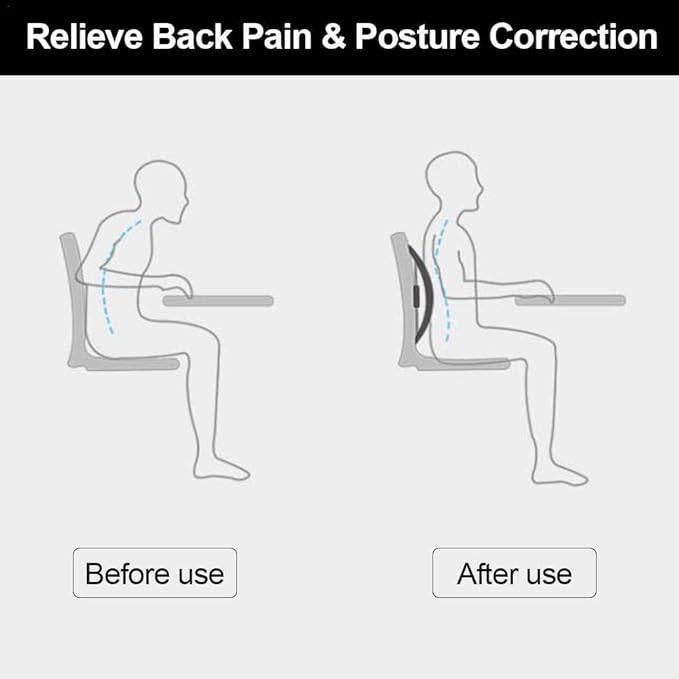 qiuqiu Back Stretching Device, Lumbar Stretching Device with Magnetic Acupressure Points, with 3 Adjustable Settings, Lumbar Support Stretcher for Pain Relief