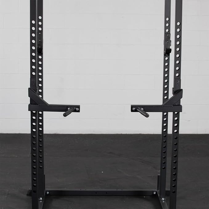 Titan Fitness T-2 Series Dip Bars, J-Hook Power Rack Mounted Attachment, 24" Handle Spread, 880 LB Capacity for Chest. Shoulder, & Arm Strength Training
