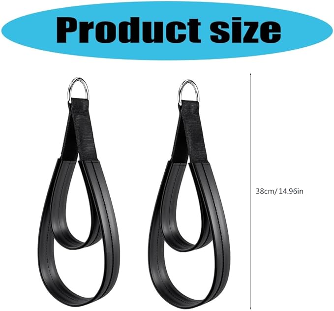 1 Pair Double Looped Pilates Straps with D-Rings for Stretching, Flexibility & Gym Training