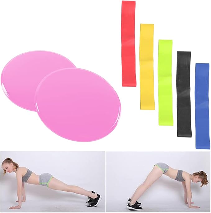 Fitness Sliding Disc, Wireless Core Slider Workout Equipment, Low Impact ABS Sliders for Home Gym and Floor Exercises with Pull Straps for Beginners and Advanced Users