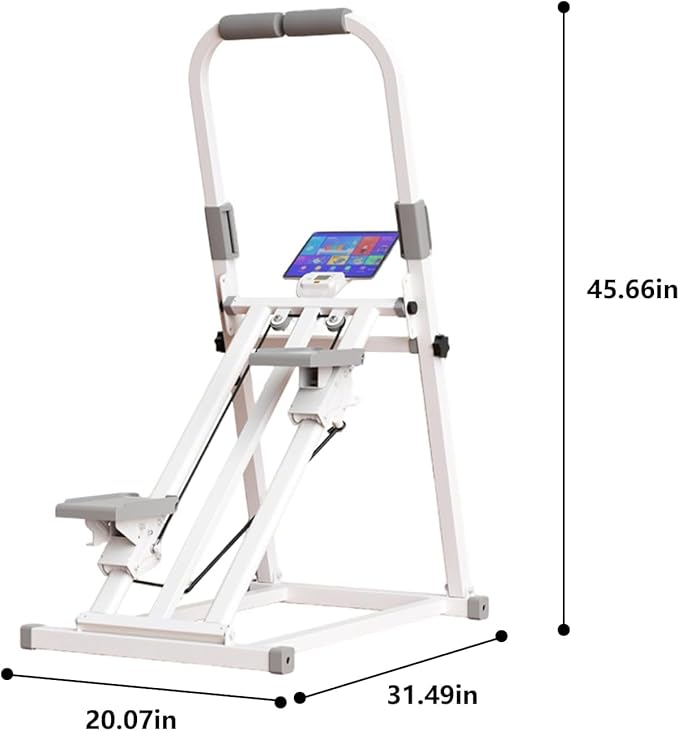 Foldable Stair Stepper with Handlebar, Adjustable Resistance Stepper Machine, Quiet Climber Cardio Equipment with Timer & Phone Holder for Home Gym