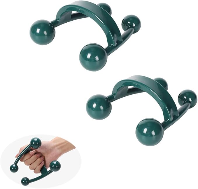 2 Pack Full Body Massager Portable Handheld Back Massager with 4 Legged Trigger Point Massage Tool for Back and Neck Massaging Muscle Knots Shoulder Relaxation Deep Tissue Pain Relief