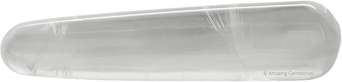 Amazing Gemstone Clear Quartz Crystal Wand Massage Stick - Pelvic Wand Gua Sha for Adults - Crystals and Healing Stones Massage Wands for Adults Gifts (Smooth)
