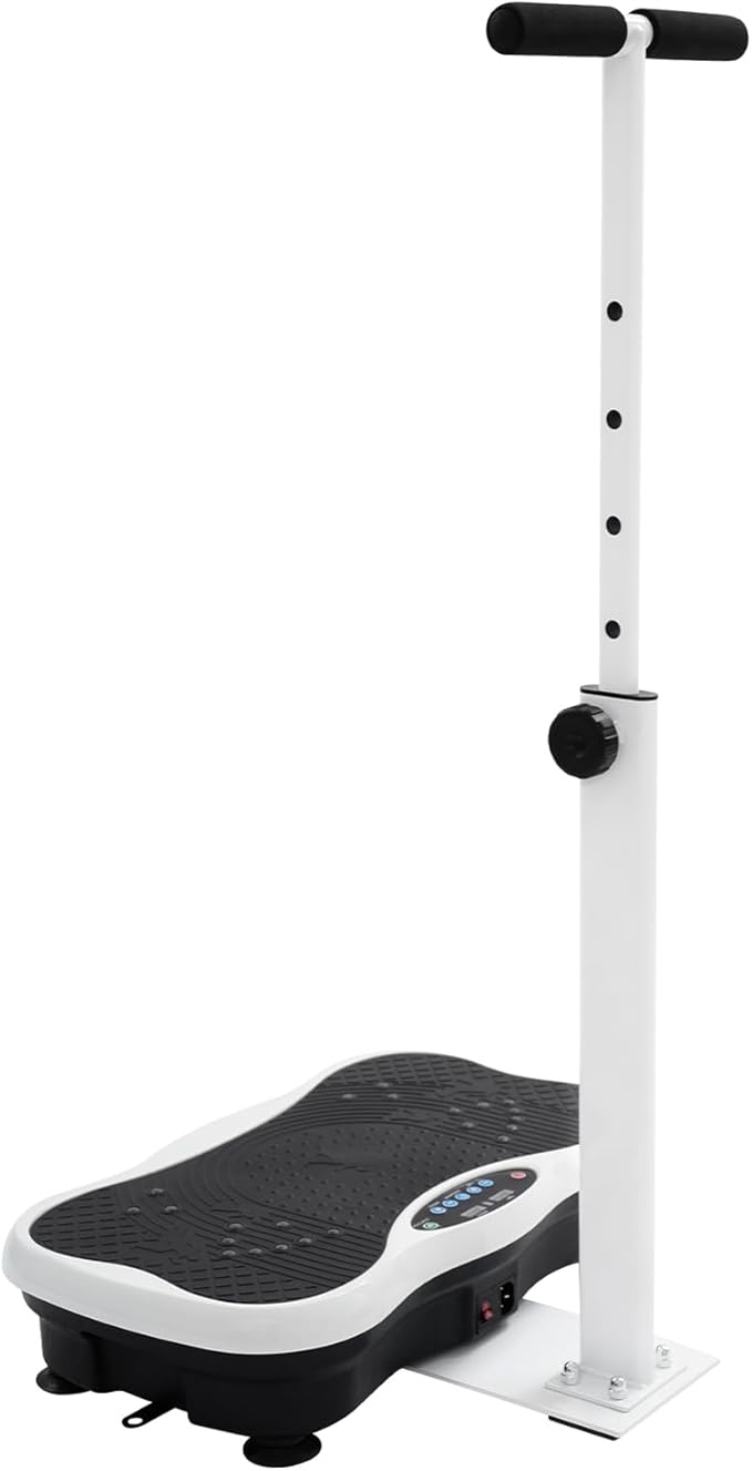 Vibration Plate Exercise Machine with Adjustable Handrail , Whole Body Vibration Platform, 10 Modes 120 Speeds, Vibrating Plate Exercise Machine for Home Gym Fitness