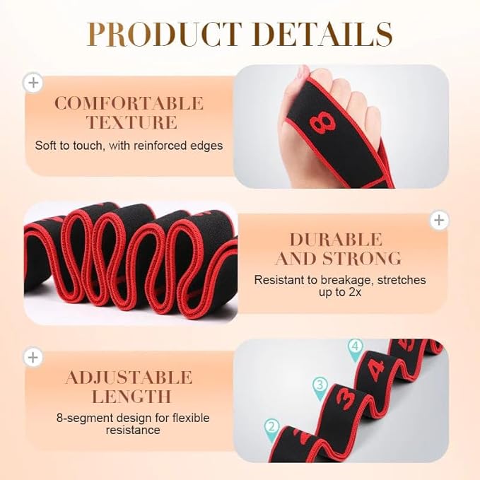 Fitness Resistance Band for Stretching and Yoga, Numbered Resistance Band for Glute Training, Number Resistance Band for Exercise and Flexibility