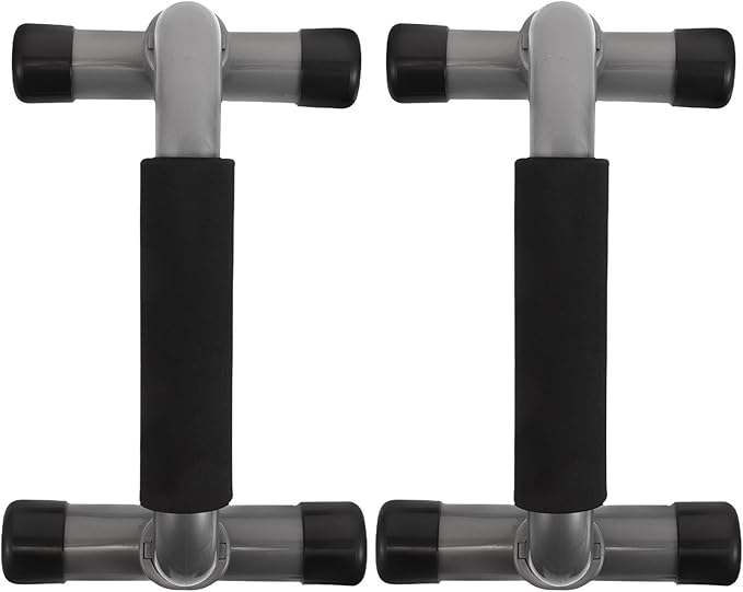 Toyvian H-shape Pushup Stands Pair Anti-slip Parallettes Bars for Strength Training Compact Gym Equipment for Home and Travel Chest Workouts