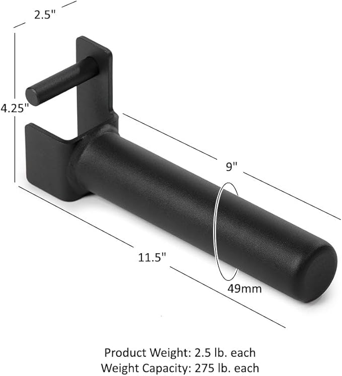 Titan Fitness Set of 2 Weight Plate Holders, Fit Elite Series Mass Storage Systems, Weight Storage with J-Hook Mounting System, 275 LB Capacity, 9" of Loadable Length Per Peg, Home Gym Storage