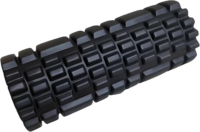 High-Density Foam Roller for Fitness, Stretching, and Mobility Exercises (Black)