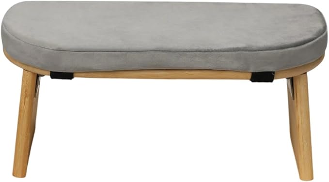 Meditation Bench Prayer Bench Removable Ergonomic Foldable Bamboo Kneeling Stool Stool for Office Bedroom Tea Ceremony(Light Grey)