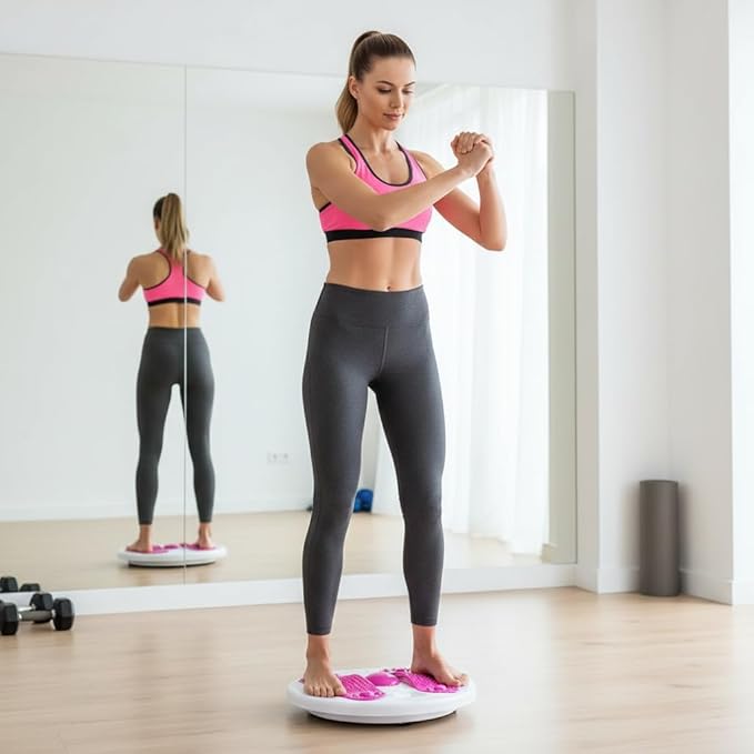 Ab Twist Board with Adjustable Resistance, Non-Slip Waist Twisting Slimming Rotating Disc for Core Training, Exercise Twist Board with Handles for Home Workout Balance and Abdominal Fitness