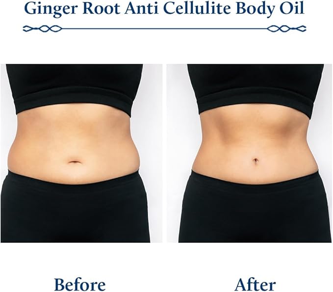 Blue Nectar Ginger Oil Anti Cellulite Body Massage Oil for Skin Tightening, Toning & Hydration | Authentic Ginger Root Massage Oil with Plant Based Vitamin B & C for Women and Men (11 Herbs,3.4 FlOz)