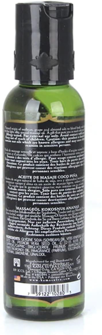 KAMA SUTRA Naturals Massage Oil - Luxurious Natural Scented Oil for Relaxing and Sensual Massages - 2 fl oz/59 ml (Coconut Pineapple)