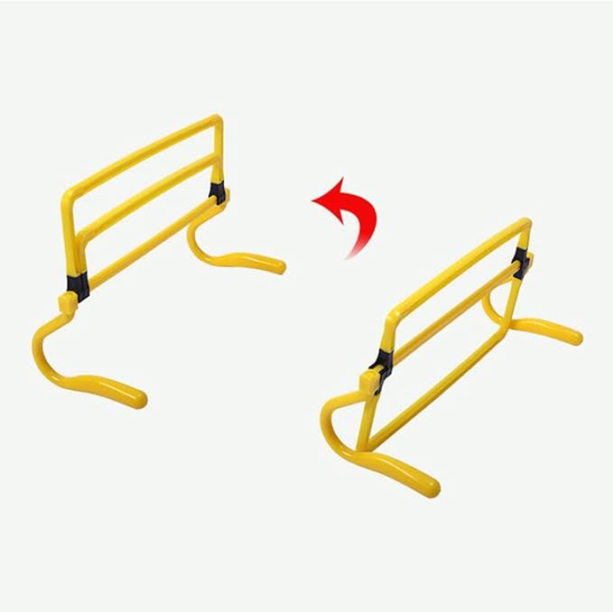 5Pcs Agility Training Hurdles Agility Speed Training Equipment Adjustable Height for Soccer Outdoor Sports Foot Exercise, Yellow