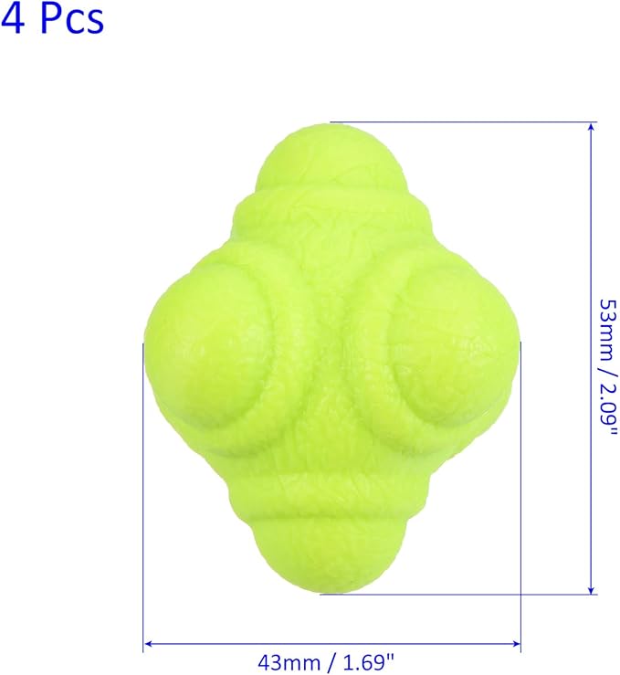 4 Pack Reaction Ball - TPR Low Difficulty Flexibility Training Ball Apply to Sports Exercise Daily Use (43 x 43 x 53mm, Yellow)