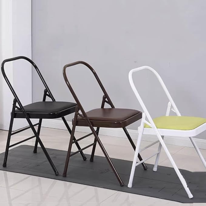 Pilates Yoga Assist Chair - Backless Folding Chair for Abs and Core,Balance Inversions,Flexibility,Strength Training,Black