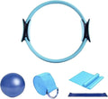 Pilates Ring, 15" Durable 5 Pack Pilates Circle with Resistance Bands,Mini Ball,Yoga Strap,Padded Handles Magic Circle,Pilates Circle Ring Equipment for Workouts,Home Exercise,Fitness,Body Toning