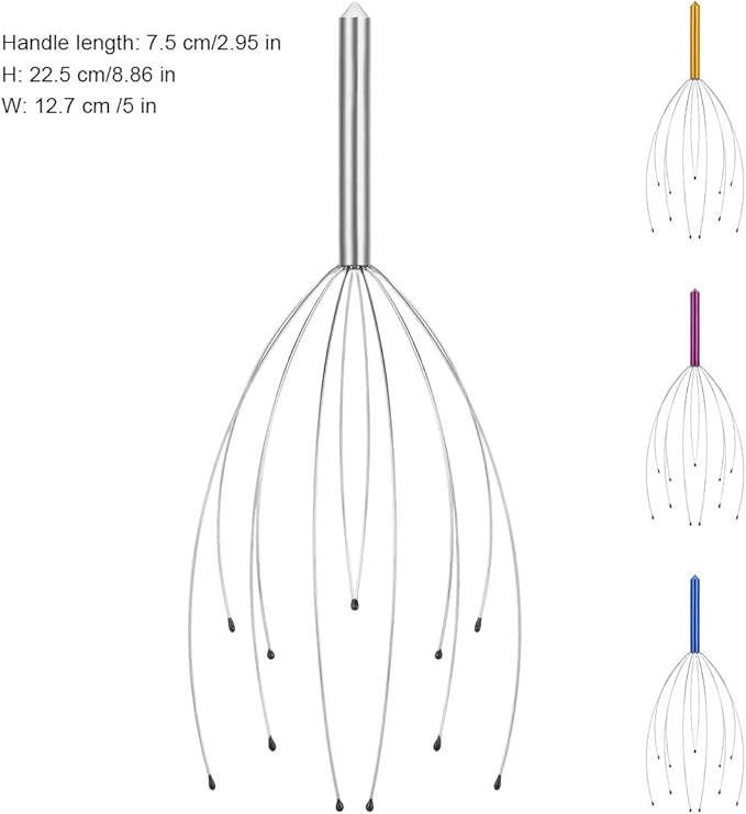 4 Pack Scalp Massagers, Handheld Head Massage Tingler, Scratcher for Deep Relaxation, Hair Stimulation and Stress Relief Christmas Gift