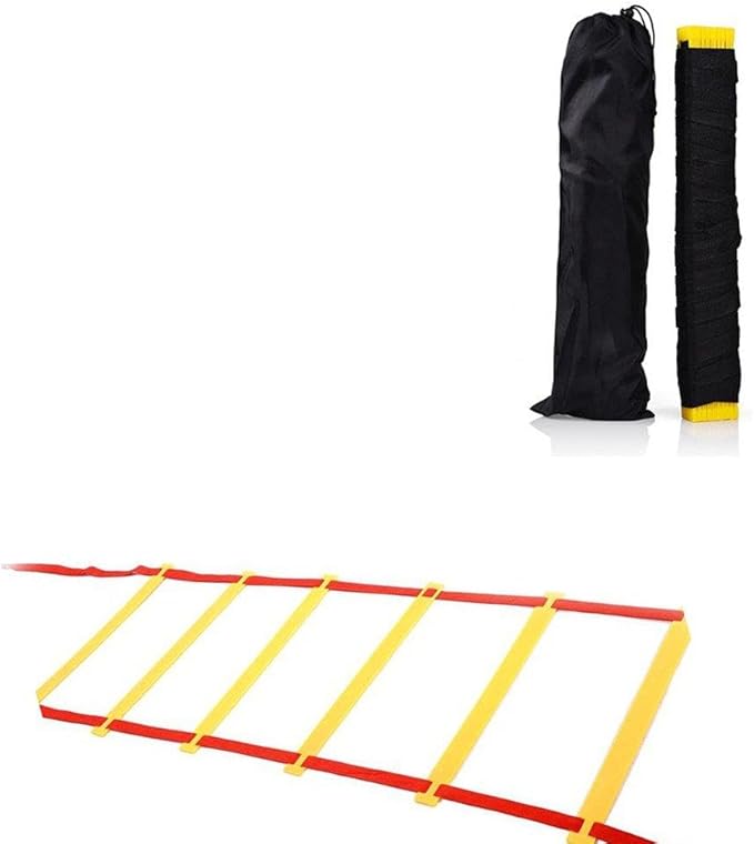 Speed Agility Exercise Hurdles with Carry Bag, Sport Home Gym Training Ladder, Soccer Football Fitness Faster Footwork Drills Aid, Adjustable Quickness Folder Equipment