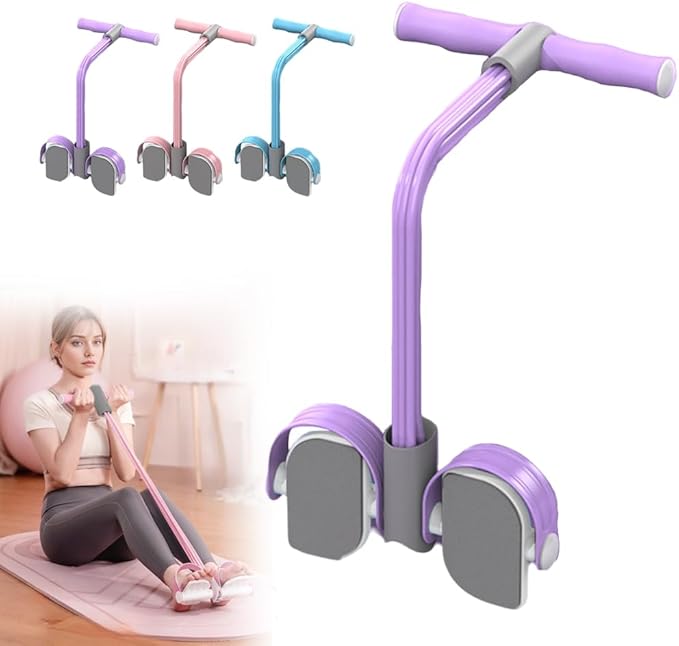 Pedal Resistance Bands with Handles, 2026 New Multifunction Elastic Yoga Resistance Band, 6-Tube Rubber Foot Home Exercise Equipment for Full Body Workout, Yoga, Waist