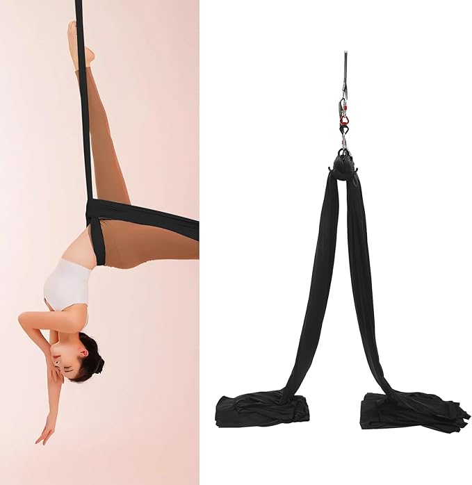 Aerial Silks Deluxe Equipment Set, Aerial Starter Kitfor Aerial Yoga, for Aerial Acrobatic,Circus Arts, Aerial Dance Yoga & All Levels