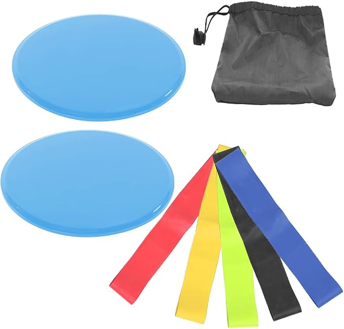 Fitness Sliding Disc, Wireless Core Slider Workout Equipment, Low Impact ABS Sliders for Home Gym and Floor Exercises with Pull Straps for Beginners and Advanced Users