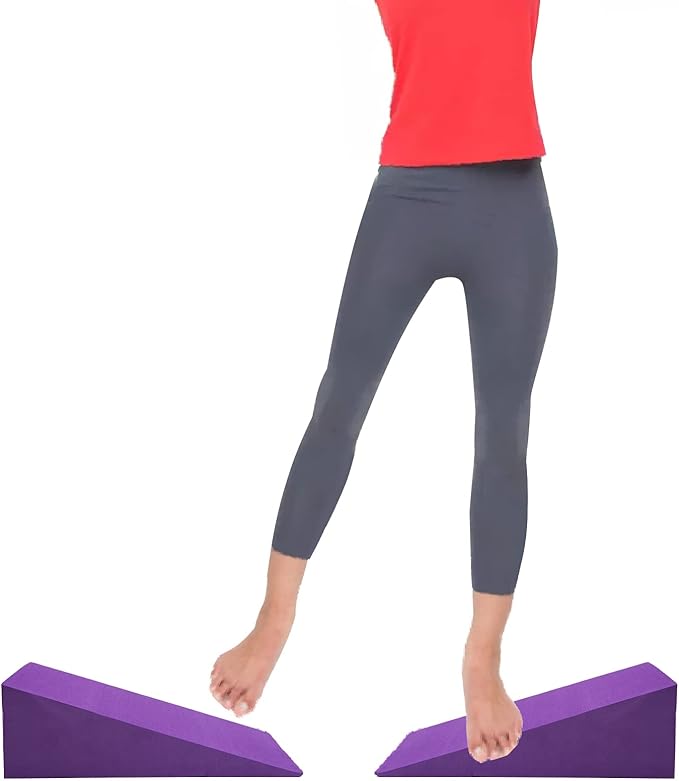 DEAYOU 2 Pack Yoga Foam Wedge, 13" EVA Foam Calf Stretch Slant Board for Lower Leg Strength Improve, Squat Wedge Incline Block for Workout, Exercise, Foot Heel Stretcher, Wrist Back Support (Purple)