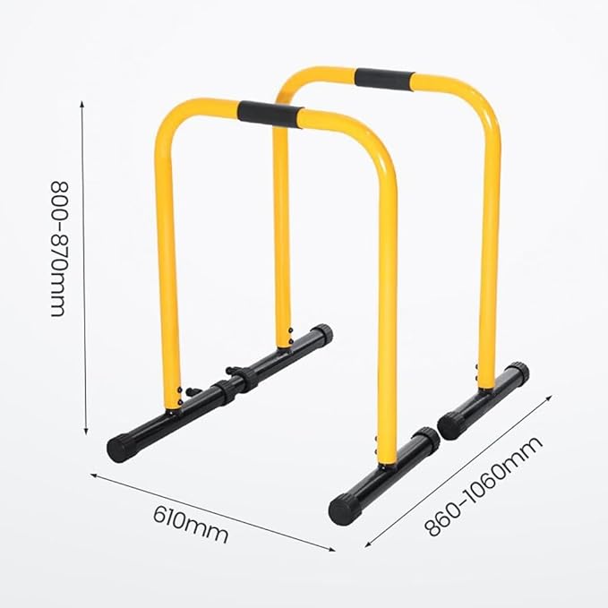 Adjustable Height Strength Training Dip Stands Station, Home Gym Fitness Workout Dip bar Station,Tricep Dips, Pull-Ups, Push-Ups