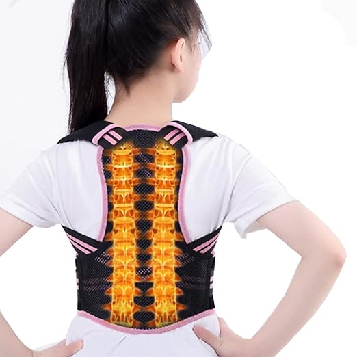 Children's Hunchback Corrector, Posture Corrector For Posture, Shoulder, Cervical Spondylosis, Scoliosis Back Support Frame For Students And Adolescents(Pink,Large)