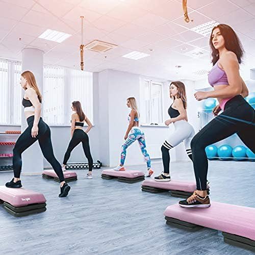 Yes4All Aerobic Exercise Step Platform, Exercise Stepper with Risers for Cardio and Strength Training, Workout Stepper for Home Gym